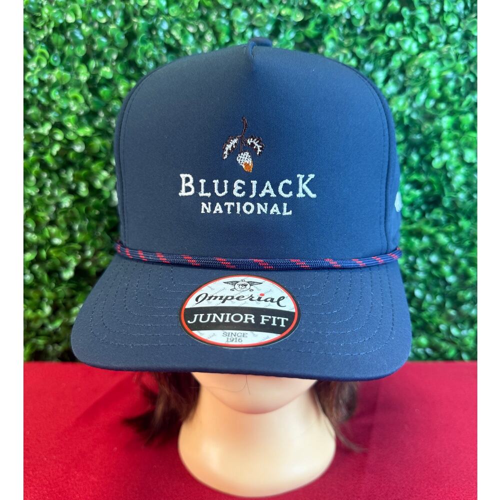 New Imperial Bluejack National Golf Club Junior Fit Hat Navy Blue Rope Cap